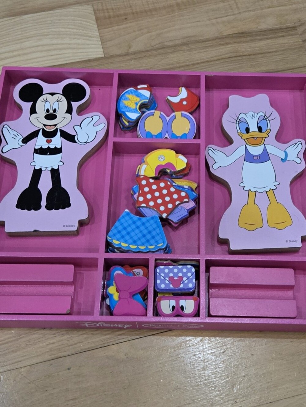 Melissa &Doug Disney Pink Wooden Dress-Up Playset with Minnie Mouse & Daisy